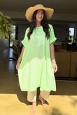 Made in Italy Sahara Star Sack Dress Lime 